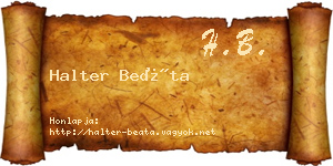 Halter Beáta névjegykártya